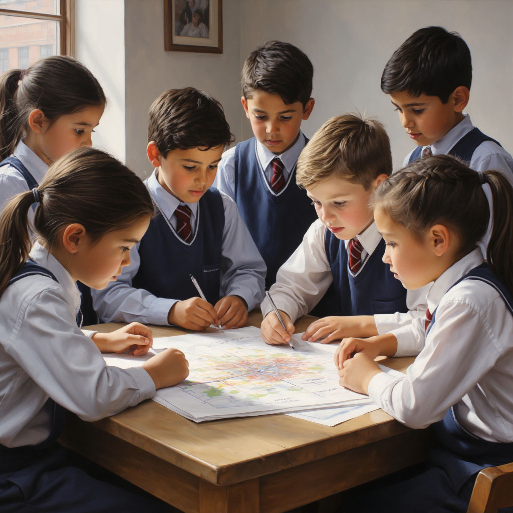 ученики обсуждают проект